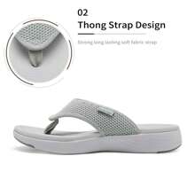 Women's Flip Flop Arch Support Beach Vacation Soft Cushion Comfort Flip Flop Thong Sandals - Grey - View 7