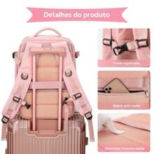 Airline Approved Expandable Waterproof Multifunctional Travel Backpack W02 - Bụi hồng - Xem 5