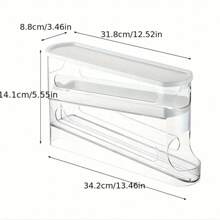 Rotatable Egg Storage Box For Refrigerator, Side Door Egg Rack Container With Cover Plastic Egg Tray, Space-Saving Refrigerator Egg Holder - Transparent - View 7