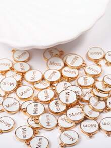 10 pièces/paquet Pendentif lettre "MOM", accessoires DIY pour collier, bracelet, cadeau de fête des mères - Mode - Voir 2