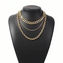 Multi-Layer Gold Pendant Necklace Set, Suitable For Women's Daily And Party Wear - Yellow Gold - View 4