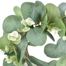 1 Pc Eucalyptus Wreath Artificial Kitchen Cabinet Wreath Artificial Green Wreath Farmhouse Wreath Door Wall Window Decoration,Candle Ring, 10 Inches,Artificial Fall Wreath 25cm Large Autumn Wreath For Front Door With Leaf Leaf Harvest Wreath Thanksgiving Festival