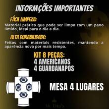 Mr Dias Kit Jogo Americano Poá 8 Pçs Souplats Mesa De 4 Lugares Mesa Posta Guardanapo Supla - Poa - Branco bolinha Clara - Visão 4