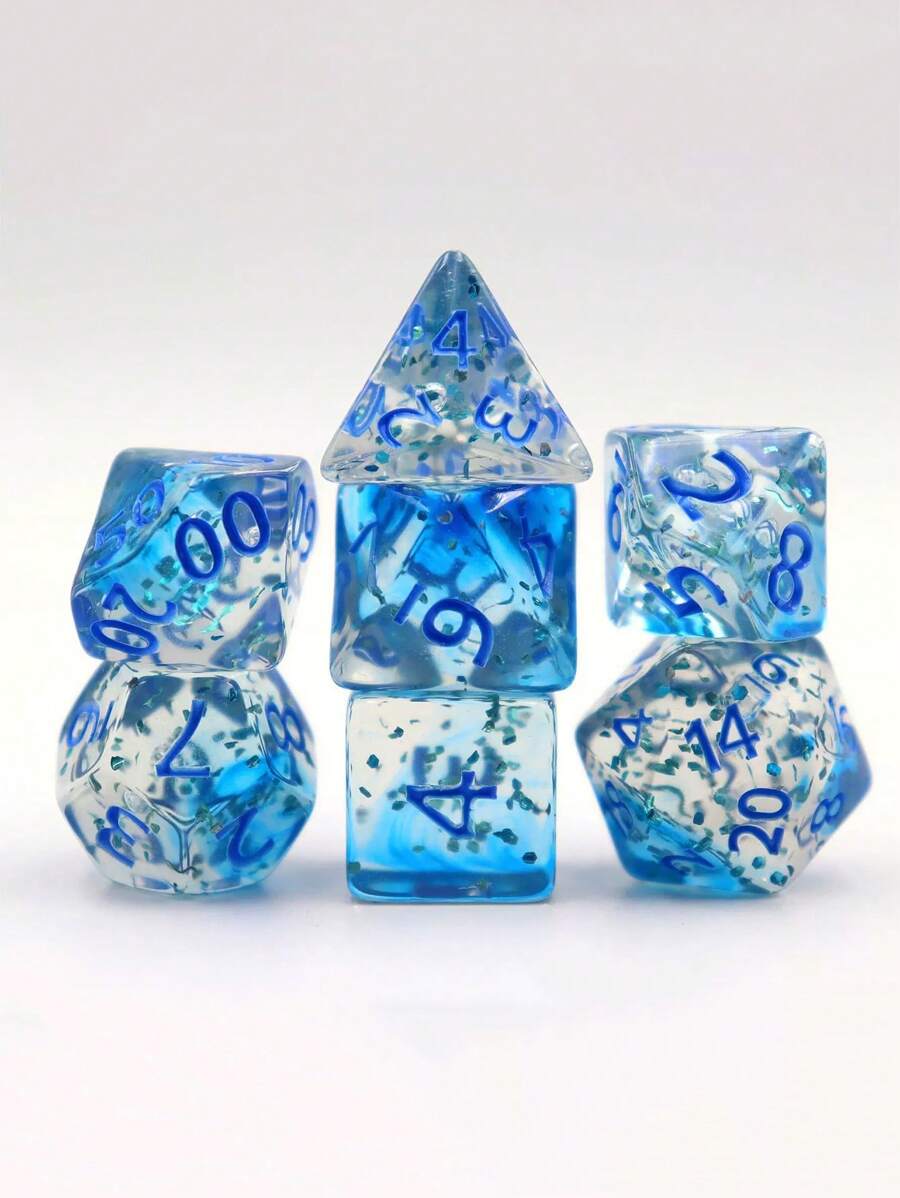 7-Piece Set Running Group Dice Game 20-Sided Dice Numbers Home Dice Sieve Board Game Accessories Highly Attractive Level Advanced Sense Of Atmosphere Multi-Sided Dice - Multicolor - View 1