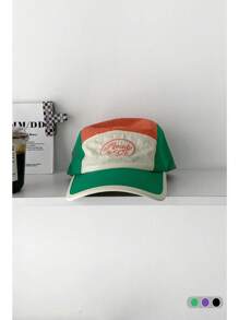 1pc Soft Top Color Block Quick Dry Baseball Cap, Vintage Patchwork Street Style 5-Panel Cap, Suitable For Women Outdoor Sports Sun Protection Summer, Versatile Skater Hippie Chicks Style - Plaid Quick-drying Baseball Cap - View 24