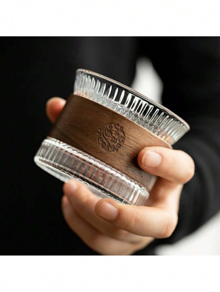 1pc Heat-Resistant Glass Tea Cup, Small Glass Cup For Tea/Coffee, Ideal For Enjoying Tea Or Coffee - Clear - View 1