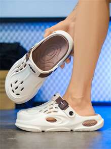 男士洞洞鞋、花园木屐、拖鞋感户外室内休闲情侣拖鞋，适合青少年夏季休闲、户外运动、度假旅行、毕业礼物、生日礼服配饰 - 拖鞋 - 查看 1