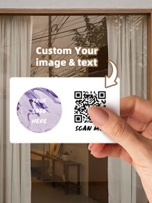 1~100 piezas Pegatinas de logotipo y pegatinas de código QR - Pegatinas de logotipo rectangulares con un código QR - Pegatinas de agradecimiento por su pedido - Códigos de escaneo de redes sociales con cualquier diseño de imagen de logotipo de texto, pegatinas impermeables, multifuncionales, ajustables, ornamentales, reutilizables, exquisitas, adorables, de alta calidad, modernas, coloridas, cómodas, elegantes, personalizadas, únicas, regalos ideales para él, regalos ideales para ella, renovación del hogar, pegatinas personalizadas, ambiente cálido, gracia invernal, diseño elegante, organizador de viaje - Multicolor - Ver 27