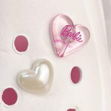 Miniso Barbie series pearl love hole accessories, cartoon shoes three-dimensional decoration, detachable (1 PC)