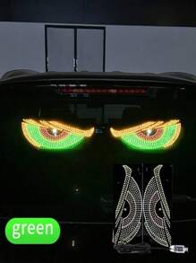 1/2片装柔性LED汽车挡风玻璃显示屏，带动画恶魔眼闪烁效果，可通过APP编程的柔性LED屏幕