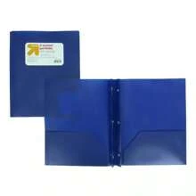 2 Pocket Plastic Folder With Prongs -11.38 Inches (L), 9.37 Inches (W) - Blue - View 3