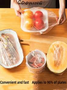[100/300/500 قطعة] غشاء بلاستيكي للتغليف الغذائي القابل للتخلص منه، أغطية غذائية ملونة قابلة للتخلص منها، غشاء حفظ الأطعمة المنزلية، غشاء إغلاق متعدد الأغراض، للتخزين في الثلاجة، البقايا، الفواكه، المنزل، النزهات، الشواء - مستلزمات مطبخ بجودة مطعم - غلاف بلاستيكي ملون - مشاهدة 5
