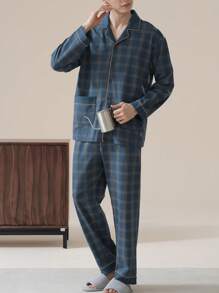 2pcs Men's Comfortable Sleepwear Sets, Autumn/Winter & Spring