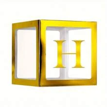 Gold Balloon Boxes ,With Letters For B-A-B-Y Shower,1 Box With 1 Letter Or 1 Set Of 4Pcs Box And B-A-B-Y Letters,Party Shower Decorations For Birthday Party, Transparent Balloon Boxes Clear Blocks For Birthday Party, Bridal Shower, Gender Reveal,Balloon Box Decorations
