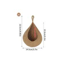 1 Stück/3 Stücke/6 Stücke, Hängende Küchenkörbchen - Boho Wandhängekorb, handgewebter tränenförmiger Obst- und Gemüsekorb für Küchenwand, Zuhause, Restaurant, Knoblauch, Gemüse Wandpflanzer, 6 Größen