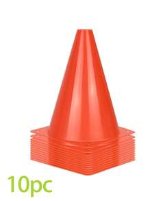 10pcs/Soccer Cones, 7inch Soccer Cones, Orange Plastic Traffic Cones, Basketball Soccer Skating Practice Cones, Disc Obstacles