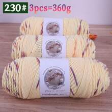 3 Balls 360g Medium Thick Tie Dye Multicolor Yarn, Rainbow Color Dyed Yarn For Knitting Sweaters, Scarves, Hats Etc Autumn/Winter Clothing, Crafts, Cushions, Sofa Covers - Multicolor - View 14