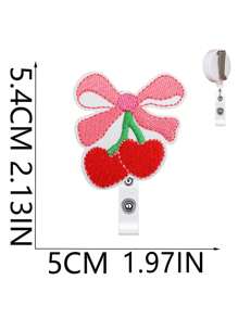 1PC/5Pcs Pink Bow Badge Reel For ID Card Badge Retractable Badge Holder Cute Name Holders Clip For Medical Worker Nursing Student, School Supplies,Back To School