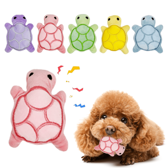 1/5pcs Mini Cute Plush Turtle Dog Doll, Squeaky Dog Chew Toys With Sound, Soft, Beneficial For Dental Health, Suitable For Puppies & Small Dog Breeds, Battery-Free