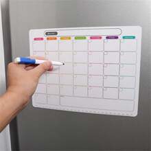 1 Pc Black/Color Simple And Adhesive Magnetic Fridge Calendar, Fridge Accessories, Fridge Stickers, Memo Board, Monthly Planner, Weekly Planner, Daily Schedule, Calendar, To Do List (28cm X 21cm)