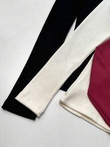 ACME MADE IN CHINA 3pcs Kit Cacharrel Basic Blouse Long Sleeve Winter Cold Weather Women's - Vinho/Preto/Off - 查看 4