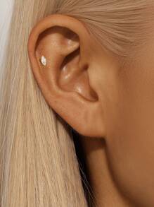 Piercing de cartilagem assimétrico em formato de estrela e bola de prata esterlina 925, joia para mulheres, uso diário, festa de casamento, noivado, aniversário, dia dos namorados