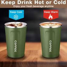 1 pieza/17oz (510ml) Vaso aislado al vacío de doble pared de acero inoxidable 304, taza de viaje portátil, regalo de negocios, vaso de aislamiento térmico para café/té, reutilizable, adecuado para todas las estaciones, vuelta al cole