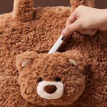 Miniso 吉福熊系列可爱大号电脑包卡通手提包童趣 (1件) - 棕色 - 查看 6