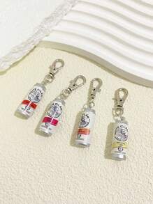 3pcs Cartoon Casual Resin Beer Can Pendant, Keychain For Women, Lobster Claw Keychain, Fashion Jewelry Accessories, Suitable For Bag Decor, Best For Birthday And Holiday Gifts