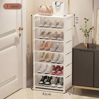 1pc Household Shoe Storage Rack, Multi-Layer Doorstep Shoe Storage Rack, Shoe Cabinet, Easy To Install, Household Items