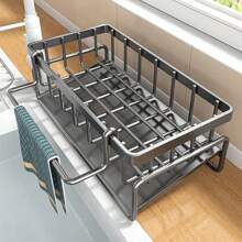 1pc Multi-Function Drain Rack, Kitchen Organizer Rack For Sponge, Dish Soap, Dishcloth On Sink Or Countertop, Drainage Rack Only (No Other Products Included) - Multicolor - View 16