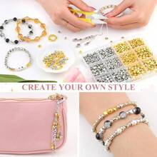 1120Pcs Assorted Golden Spacer Beads, Shine CCB Round Heart Star Flat Rhombic Beads For Jewelry Making,Multiple Shapes Acrylic Mini Beads Set For DIY Bracelet Necklace Crafting