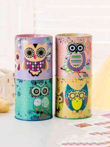 حصالة نقود بنمط بومة عشوائية، حصالة نقود دائرية، حصالة نقود مستطيلة، هدايا لموسم العودة إلى المدرسة، تخزين