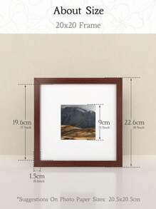 仿木纹方形相框(含衬垫) - 20x20厘米/25x25厘米/30x30厘米/10x10厘米/40x30厘米,乡村农舍风格墙面装饰,用途广泛,适用于画廊墙、艺术印刷品、照片和纪念品,单包装,樱桃木纹理/胡桃木棕色纹理/浅橡木纹理/奶油橡木纹理/哑光黑微纹理 - 彩色 - 查看 8