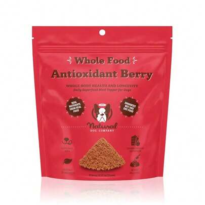 Polvo Superfood Antioxidante de Frutos Rojos | Polvo Complemento de Alimento para Perros y Gatos con Frutos Rojos, Arándano, Moras, Frambuesa, 100% Natural, con Vitaminas y Minerales | Antioxidantes para su cuerpo, refuerza su sistema inmunológico, apoya su función cognitiva, salud del corazón, piel y pelaje brillantes. | Para Perros y Gatos de todas las edades, razas y tamaños.
