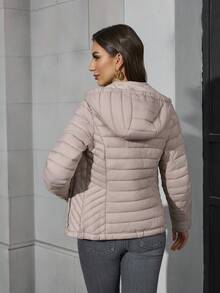 Risissida Women's Minimalist Outdoor Jacket For Fall, With Hood And Pockets, Suitable For Commuting And Leisure Winter Coat Women - Baby Pink - View 6