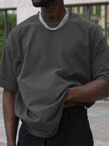 Customizable Men's T-Shirt, Personalized Photo Print Men's T-Shirt, Pet Shirt, Vintage 90s Pattern Shirt, Bootleg Dog Shirt, Customized Bootleg Rap Dog T-Shirt, Personalized 90s Bootleg Shirt, Customized Bootleg T-Shirt Ornamental,Dawg Stylish,Fashion,Hipster,Contracted,Easy Costume,Modest Fashion,Minimal Chic,Casual Custom,Unique,Personalized Ideal Gifts For Him Family,Boyfriend,Friends,Children,Gymboy - Dark Grey - View 5