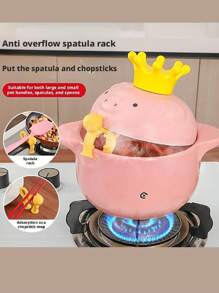 Silicone Spatula Holder, 1 Crab Shaped Silicone Spatula Holder, Kitchen Utensil Placement Guard, Heat-Resistant Kitchen Utensil Rest Rack, Household Kitchen Stove Soup Anti Overflow Guard Holder, Essential Cooking Accessories