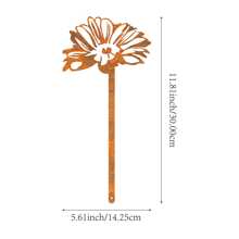 1pc Rustic Metal Flower Potted Decor, Garden Stake Decoration, Vintage Iron Flower, Suitable For Garden, Farm, Yard, Lawn
