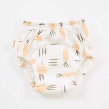 4 件婴儿如厕训练裤，花卉印花可洗学习内裤，透气尿布如厕训练短裤，适合幼儿女孩/男孩，100% 涤纶，四季通用 - 彩色 - 查看 6