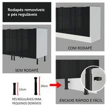 Cocina Integral Modular Madesa Lux 400cm Bn Color Blanco/negro - Blanco y Negro - Ver 9