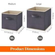 Paquete de 6 contenedores de almacenamiento de tela decorativos - Cubos plegables de 11" para organizar armarios y estanterías, gris - Negro - Ver 8