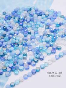 Mixed Color 30pcs 8mm/Bag Flat Round Faceted Glass Beads AB Color Disc-Shaped Glass Loose Beads For Jewelry Making DIY Bracelet Earring