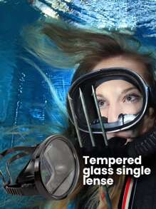 1pc Stainless Steel Oval Classic Rubber Diving Snorkel Mask For Fishing, Snorkeling, Free Diving, Tempered Glass Oval Anti-Fog Adult Diving Mask