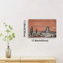 Framed Wild West Desert Landscape Wall Art With Black Frame, Cactus And Buttes Print Poster, Ready To Hang For Home, Office, Living Room Wall Decor, Ideal For Birthday, Christmas, Halloween, Thanksgiving, New Year's, Easter Gifts - Framed - View 3