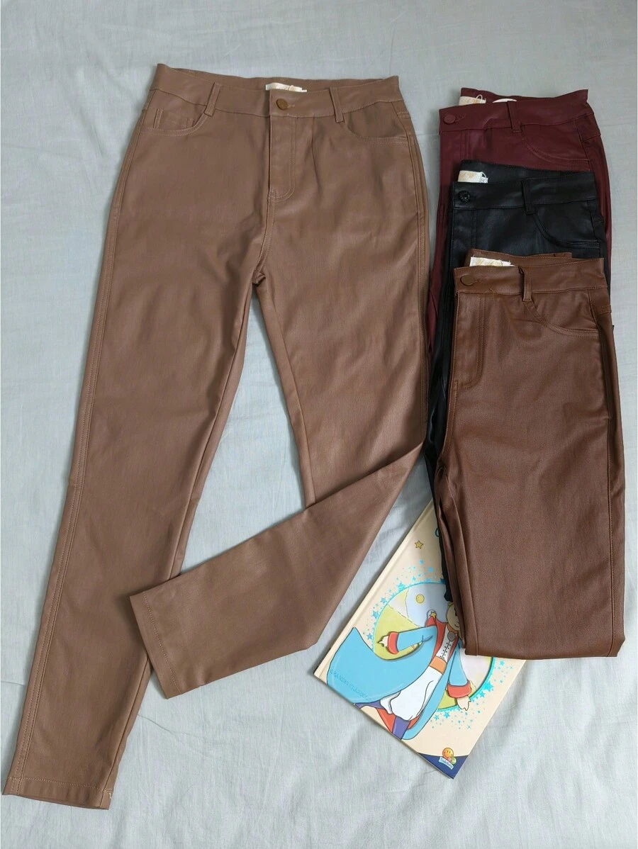 Women's Resin Elastane Pants - Khaki - View 1