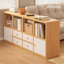 Librería de madera sencilla y moderna, mueble de almacenamiento para sala de estar - Marrón - Ver 9