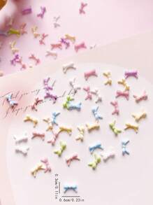 100 Pieces Of Mini Bowknot Styles For Spring And Summer, Small Bowknot Design, Nail Art Decoration, Japanese Diy Bowknot Small Nail Decoration, Fingertip Nail Decoration With Multiple Colors Randomly Mixed Nail Supplies Nails Nail Charms Nail Gems - Multicolor - View 3
