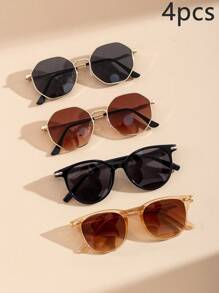 4 件装时尚眼镜适合青少年，时尚适合日常户外佩戴 - 彩色 - 查看 2