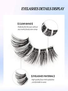 Asiteo 10 Pairs Natural Look False Eyelashes, Soft & Delicate Faux Mink Lashes, Elongate Eye Corners, Reusable, Create Charming Makeup Look - Lông mi  mắt mèo - Xem 4